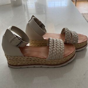 Dolce Vita Cream Woven Platform Sandals